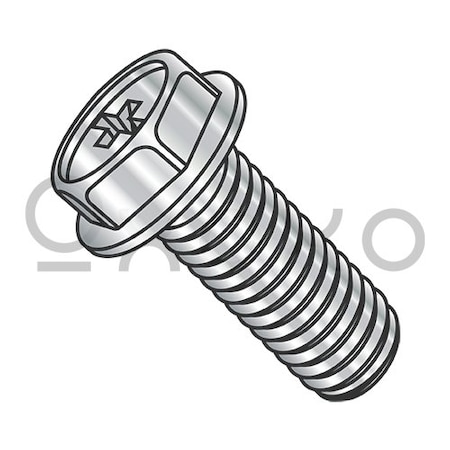 10-32X1/2 Phillips Indented Hex Washer Machine Screw Fully Threaded 18 8 Stainless Steel, 1500PK