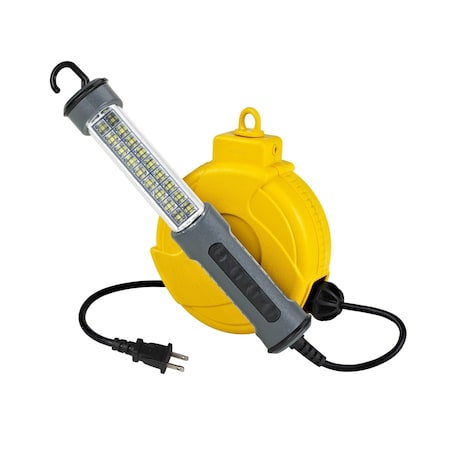 Alert Reel Mfg ProReel Professional Grade Retractable Cord Reel w/LED Work Light, .05 Amp, 20' 18/2 SVT, 300 Lumens 920LSM