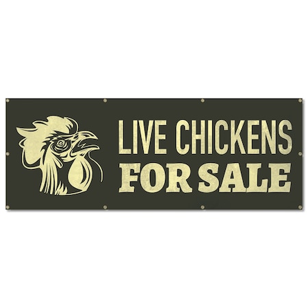 Signmission Live Chickens, 36 Inch, Banner B-96-30400