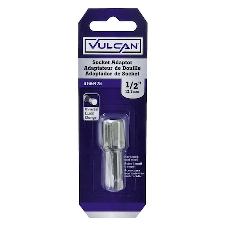 Vulcan 440911OR Socket Adapter, 1/2 in Drive, 2 in L, Hardened Steel PTA250575/440911O