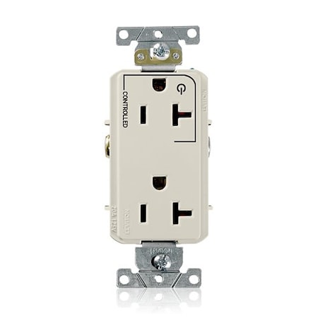 Leviton DPl Dup Rec 20A 125V 1MCtrl SelfGr LtAl 16352-1PT