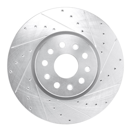 Dynamic Friction Co DFC Brake Rotor - Drilled and Slotted - Silver 631-42044R