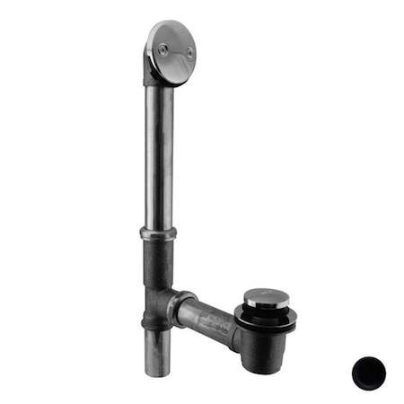Westbrass Tip Toe Bath Waste and Overflow with 2-Hole Faceplate - Powder Coat Flat Black D325-62