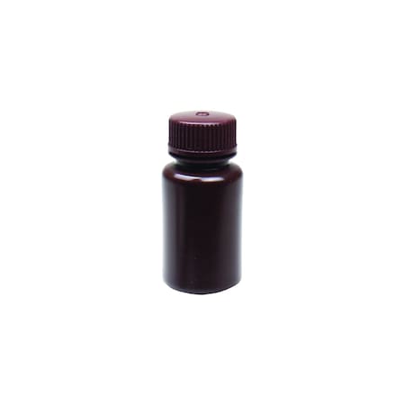 United Scientific Reagent Bottle - Wide Mouth - 60 ml, Amber, HDPE, 72PK 33462