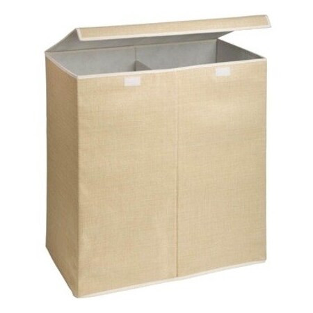 Honey-Can-Do Hamper w/Cover, 2-Compartment HMP-01367