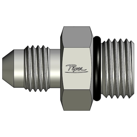 Piper Straight Thread Connector, 1/4in. Male JIC, 3/8'' Male O-Ring Boss Straight 0700-04-06