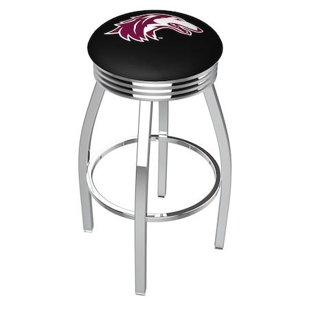 Holland Bar Stool Co 25" Chrome Southern Illinois Swivel Bar Stool, Accent Ring L8C3C25SouIll