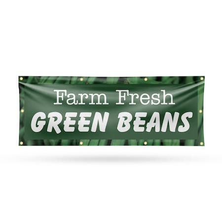 Signmission Farm Fresh Green Beans, 36 Inch x 96 Inch, Vinyl Banner B-96-30595