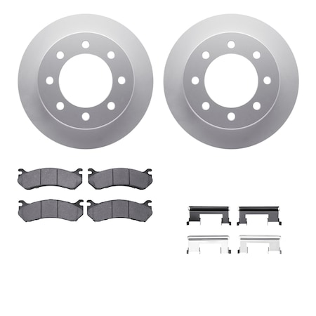 Dynamic Friction Co DFC GEOSPEC Coated Rotor- Heavy Duty Brake Pad includes Hardware 4412-48017