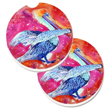 Carolines Treasures Pelican Set of 2 Cup Holder Car Coaster 8360CARC