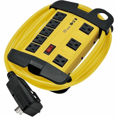 Tripp Lite Power Strip, SJT, 5-15R, 5-15P, 12 ft., Black/Yellow TLM812GF
