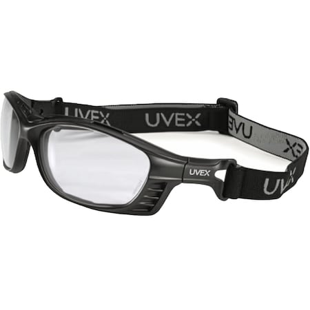 Uvex Full Frame Safety Glasses w/Black Frame, Foam Padding and Clear Lens w/Hydroshield Anti-Fog Coating S2600HS