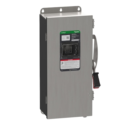Schneider Electric Safety Switch, Nonfusible, 3PST, Three Phase, NEMA 4X, Indoor/Outdoor, 18-8 Stainless Steel VHU363DSGL