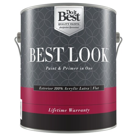 Do It Best 100% Acrylic Latex Premium Paint & Primer In One Flat Exterior House Paint Bright Wht 1 Gal. HW35W0950-16
