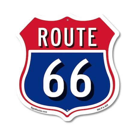 Signmission Route Marker Shield Sign Route 66, 6 Inch X 6 Inch, Plastic Sign SHI-P-6-459