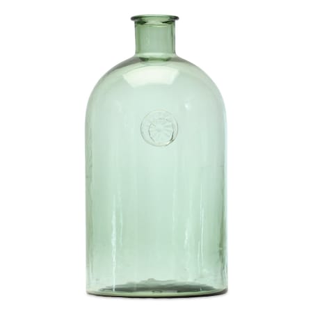 Homeroots 12" Green Bud Glass Table Vase 516262