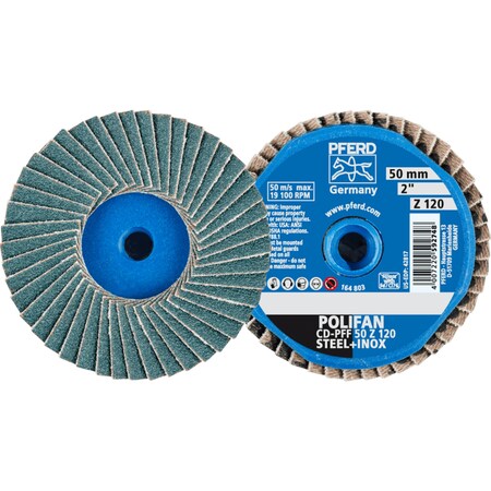Pferd 2'' POLIFAN Mini Flap Disc - Flat - Zirconia - 120 Grit 42817