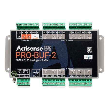 Actisense PRO NMEA 0183 Buffer - 2 OPTO Inputs, 12 ISO-Drive Outputs, Serial Port, Ethernet Port, Pl PRO-BUF-2