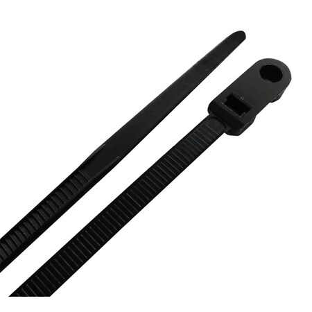 Acoustic Cable Tie, 8 in L, 1.96 in Max Bundle Dia., Black, Polypropylene, 50 lb Strength, 100 PK AC2740966