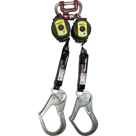 Honeywell Miller TurboLite+ Self-Retracting Lifeline, Carabiner, Aluminum, 2 Leg(s), 420 lb Weight Capacity MTL-OHW2-22/11FT
