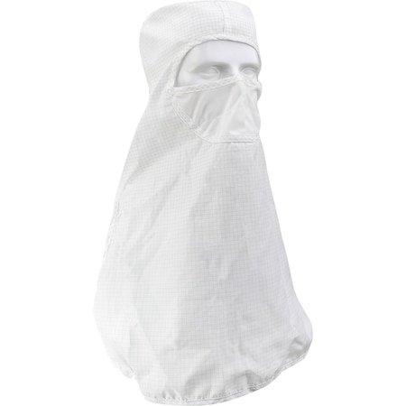 Uniform Technology Altessa Grid ISO 5 (Class 100) Cleanroom Hood with Built-In Face Mask, Pull Over CHPIN2-74WH-S