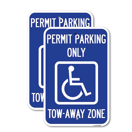 Signmission Georgia ADA Handicapped Parking Sign Accessible Permit , 18'' X 24'', Heavy Gauge Aluminum, 2PK A-1824-2PACK-23935