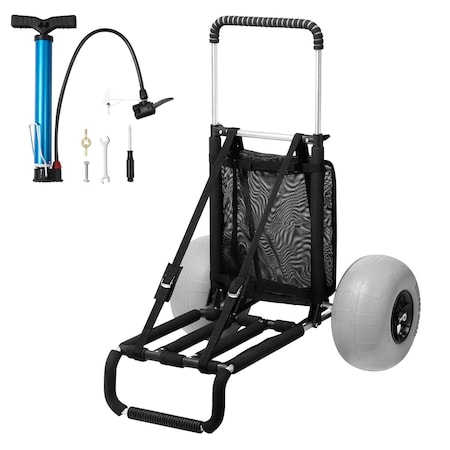 Vevor Beach Sand Cart Beach Wagon for Sand 12 in Wheels Beach Gardening CGY30003A-12SIS