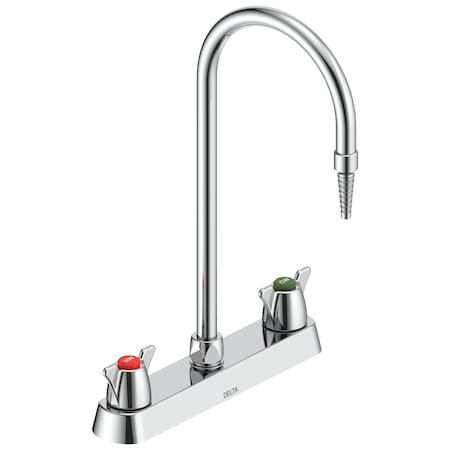 Delta Commercial W67 Series Mixing Faucet Two Handle 8 In Deck-Mount Laboratory Mixing Faucet In Chrome W6740