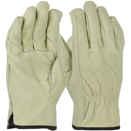 Pip Economy Top Grain Pigskin Leather Drivers Glove with Red Fleece Lining, Keystone Thumb, 12PK 994KF/3XL