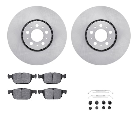 Dynamic Friction Co DFC Rotors with EURO 5000 Ceramic Brake Pads includes Hardware 6612-27207