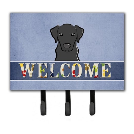 Carolines Treasures Black Labrador Welcome Leash and Key Holder BB1421TH68