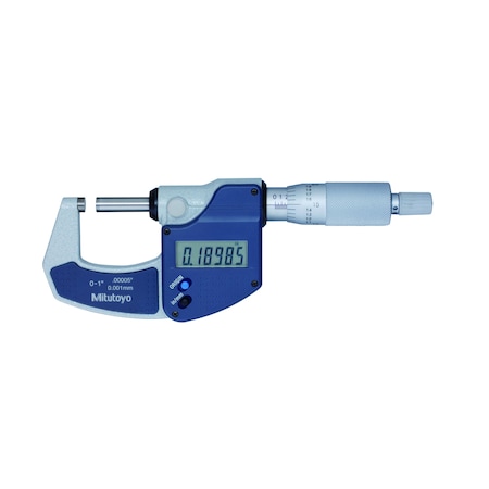 Mitutoyo Digimatic Lite Outside Micrometer, I/M 0-1 In, .00005 In, NO, RS 293-831-32