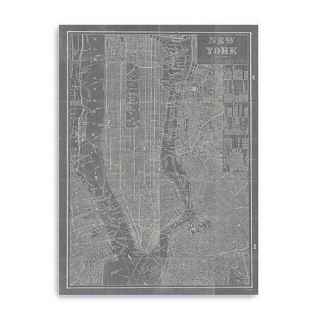 Homeroots 48" x 32" Gray and White Aerial New York Map Canvas Wall Art 399015
