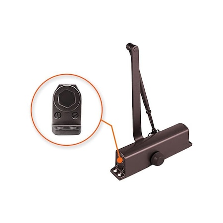 Premier Lock Duranodic Commercial Door Closer w/Adjustable Closing and Latching Speed, Size No 4 DC42