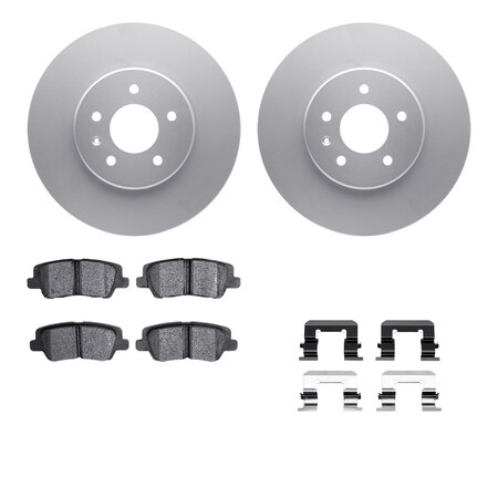 Dynamic Friction Co DFC GEOSPEC Coated Rotors with 5000 Brake Pads - Ceramic and Hardware 4512-46104