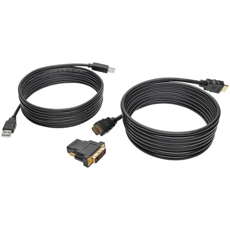 Tripp Lite by Eaton HDMI/DVI/USB KVM Cable Kit, 10 ft. (3.05 m) - USB 2.0, 4K 60Hz - Black P782-010-DH