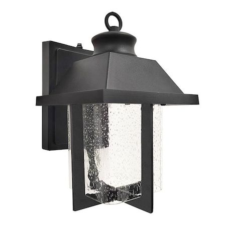 Westgate 8in MINI SQUARE LANTERN SEEDED GLASS 12W 650LM 3CCT 120V WITH PHOTOCELL BLACK, 30K/40K/50K LRS-ML-SG-MCT-P-BK
