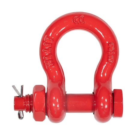 Mytee Products 3/8in Anchor Shackle Forged Carbon Steel w/ Safety Screw Pin Load Limit 2,000 lbs SHACKLE-ANCHOR-BT-38