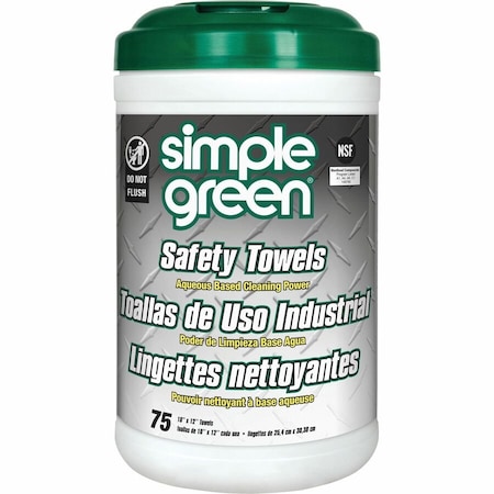 Sunshine Makers SimplGreen, Safety Towels, 10 X 11 3/4, 75/canister 13351
