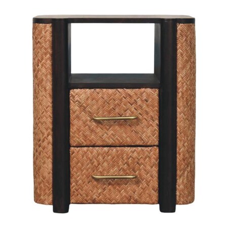 Homeroots 23" Brown Solid Wood Two Drawer Nightstand 701728