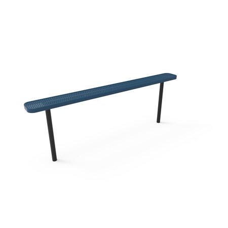 Mytcoat 8ft Outdoor Bench without Back, Inground, Light Blue, Punched Steel, Industry Standard Coating 804285