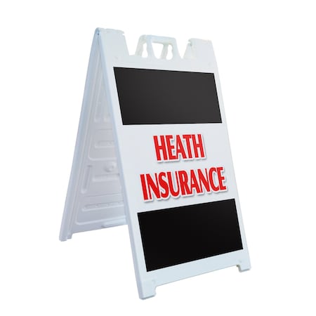 Signmission Health Insurance, A-Frame & 2 Decals Installed, Heavy-Duty Plastic Frame SBHD-D-2436-Health Insurance