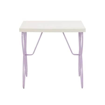 Homeroots 22" Lilac Steel and Wood Nightstand 285578