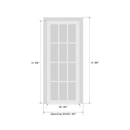 Sartodoors French Interior Door, 28" x 96", White QUADRO4055ID-WS-2896