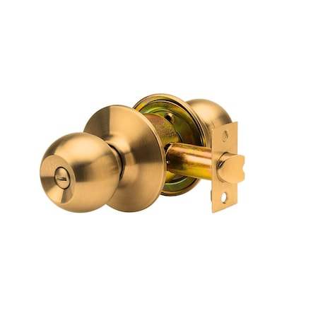 Global Door Controls GLC Series Antique Brass Grade 3 Commercial/Residential Bed/Bath Privacy Door Knob with Lock GLC-5140B-609
