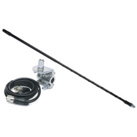 Solarcon 3 ft. Top Loaded Fiberglass CB Antenna with Mirror Mount & Cable - 750 Watt Black 213B