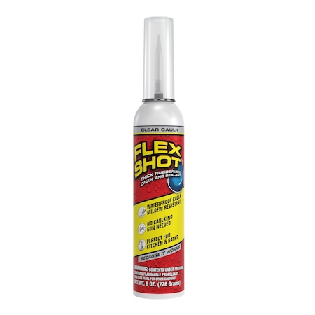 Flex Seal Silicone Sealant, Clear, 8oz. FSH8C-4