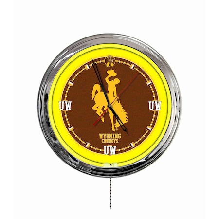 Holland Bar Stool University of Wyoming 16 LED Wall Clock ClkL16