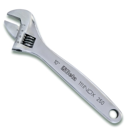 Beta 111INOX/250 Stainless Steel Adjustable Wrench with Scale, 30-70mm 111INOX 250