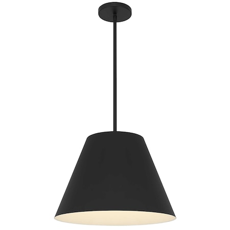 Homeroots 16" Black Aluminum Cone LED Dimmable Outdoor Pendent Hanging Light 683467